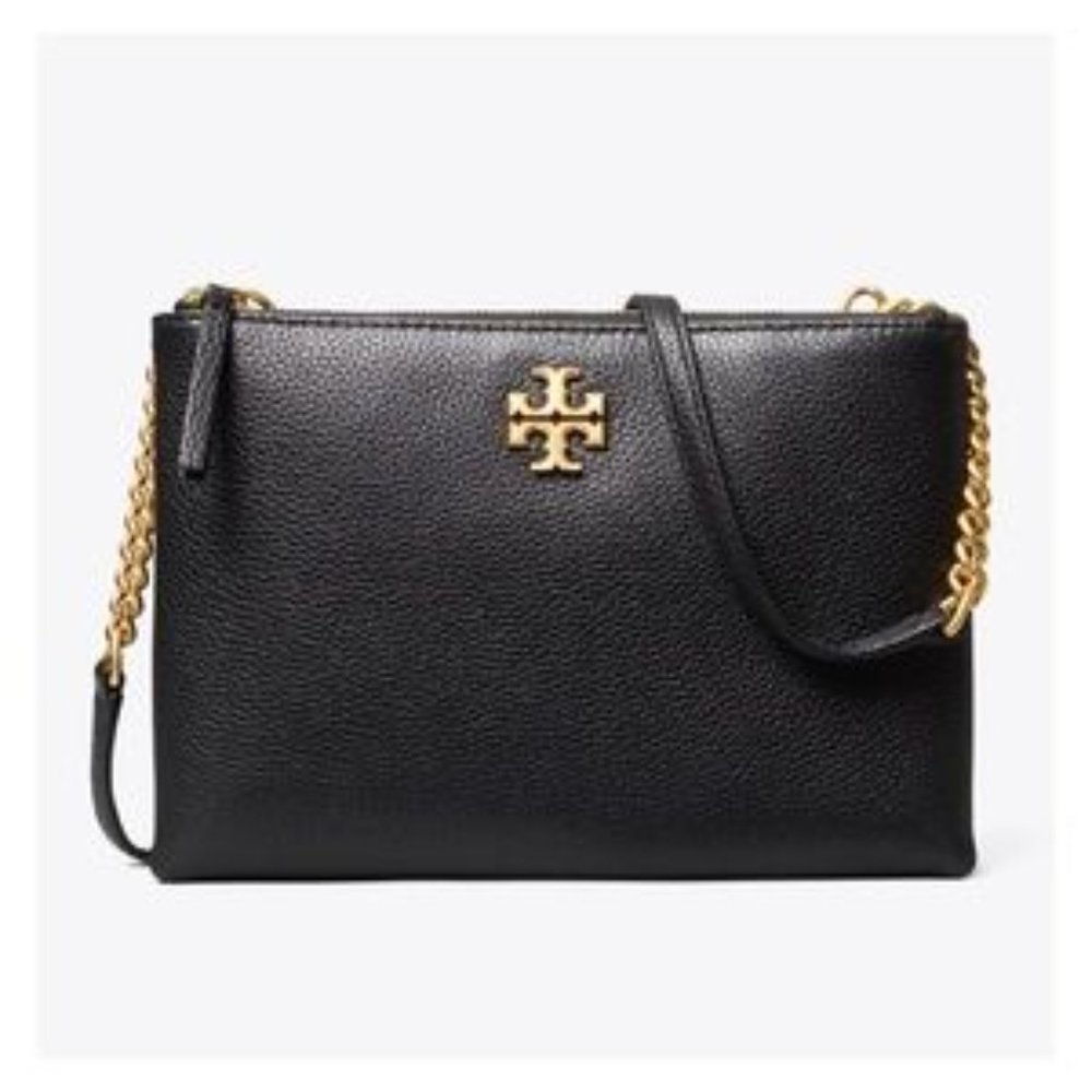 Tory Burch Black Crossbody Bag with Gold Accents